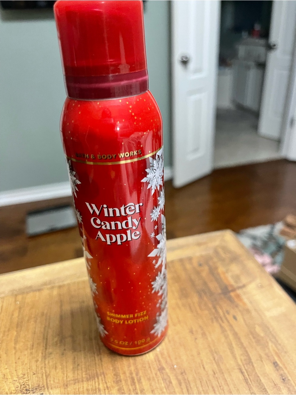 Bath & Body Works Winter Candy Apple Shimmer Fizz Lotion - Bright Red